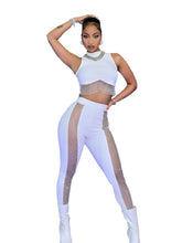 Mock Neck Crop Top & Mesh Pants